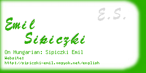 emil sipiczki business card